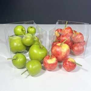 Vintage‎ Faux Realistic Apples Green Red Fruit Décor Cottage Fall Set of 28